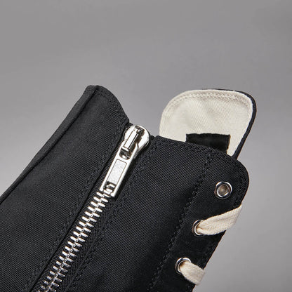 Classic Brand Casual Men Shoe High Quality Designer Women Sneaker Black Fashion Zip Street Thick-sole Luxury Canvas Ankle Boot - Touchy Style