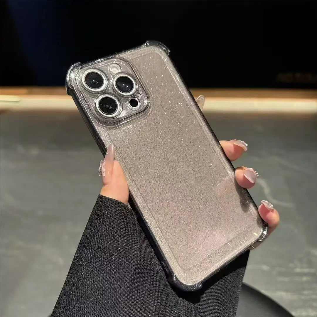 Cute Phone Cases For iPhone 11, 12, 13, 14, or 15 Pro Max - Plating Silver Bowknot - Transparent Cover - TSP257