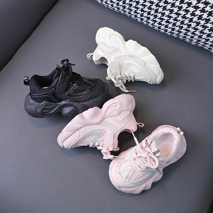 Baby Chunky Shoes Girl Sport Shoes Toddler Boy Fashion Solid Color Sneakers 1-6 Year Kids Casual Breathable Running Shoes H03212 - Touchy Style