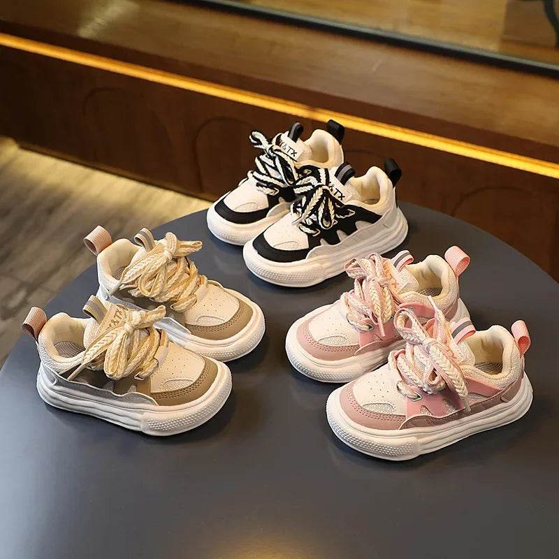 Mesh Patchwork Children Sneakers for Boys All-match Shoes Flat Heel Designer Girl Shoes Platform School Children Footwear F08261 - Touchy Style