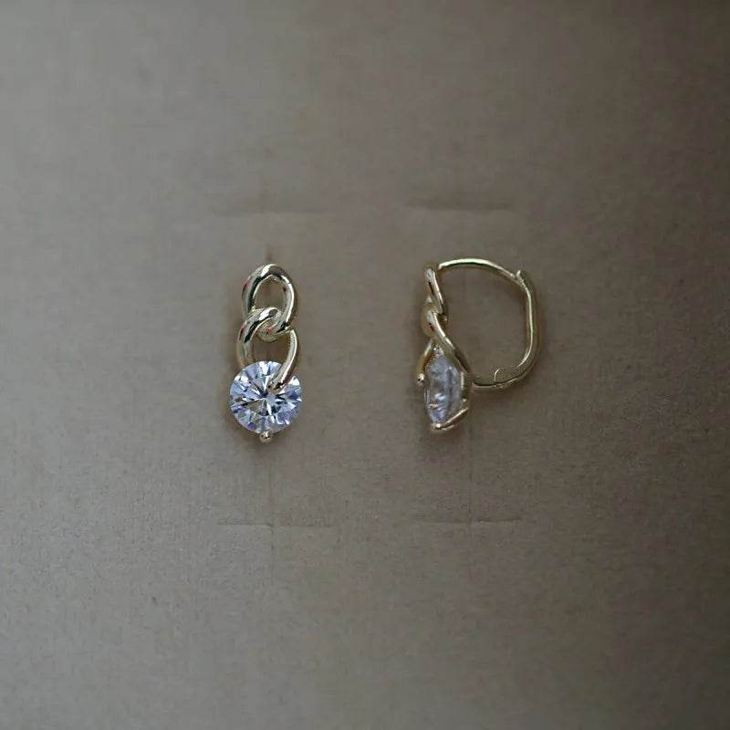 925 Sterling Silver Fashionable Chain Delicate Zircon Earrings for Women High Quality Simple Party Jewelry - Touchy Style