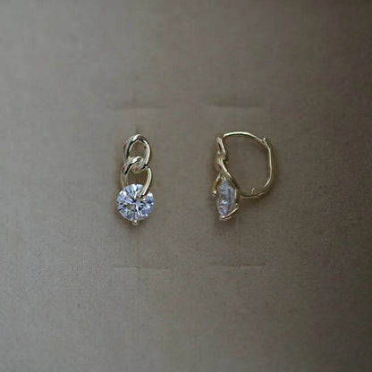 925 Sterling Silver Fashionable Chain Delicate Zircon Earrings for Women High Quality Simple Party Jewelry - Touchy Style