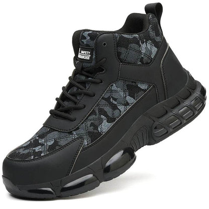 Camouflage Men Safety Shoes Quality Work Sneakers Air Cushion Men Protective Shoes Anti-smash Anti Puncture Work Boots Non-slip - Touchy Style