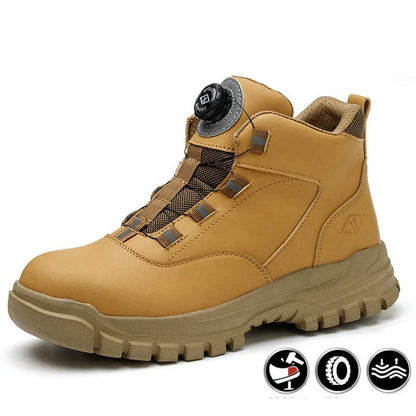 Rotating Buttons Work Boots Men Steel Toe Shoes Safety Boots Puncture-Proof Protective Shoes Waterproof Indestructible Shoes New - Touchy Style