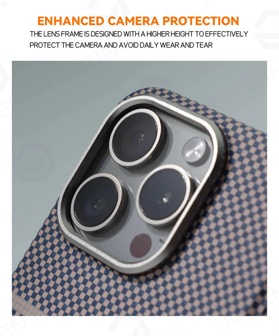 Cute Phone Cases For iPhone 16 Plus, 15, 14, and 13 Pro Max - With Metal Holder - Carbon Fiber Pattern - TSP420