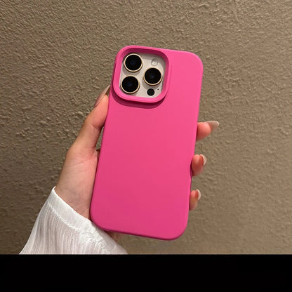 Business Pure Color Liquid Silicone Case for iPhone 11 12 13 14 15 16 Pro Max Plus 16e Sensitive Camera Control Button Cover