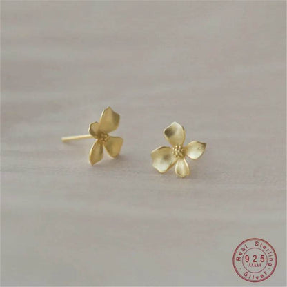925 Sterling Silver Korean Temperament Gardenia Stud Earrings for Women Sweet Wedding Jewelry Accessories - Touchy Style