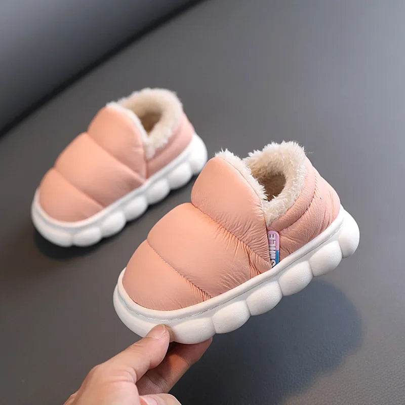 Winter Waterproof Children Cotton-padded Shoes Girls Non-slip Flats Super Warm Kids Fur Shoes for Boys Indoor Slippers F09142 - Touchy Style