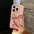 Cute Phone Cases For iPhone 16, 15, 14, 13, 12 Pro, 11 Plus, 11 Pro Max - 3D Pearl Bowknot PU Soft Cover - PC0220 - Touchy Style