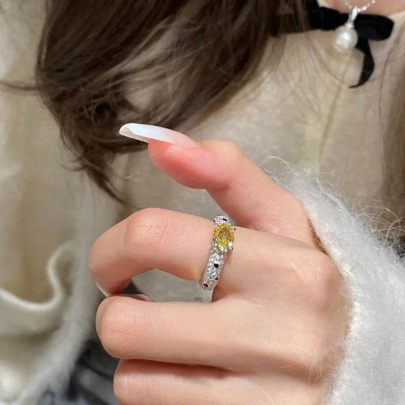 925 Sterling Silver Finger Rings Charm Jewelry - Zircon Classic Wave Point - R2490 - Touchy Style