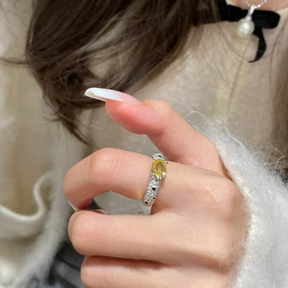 925 Sterling Silver Finger Rings Charm Jewelry - Zircon Classic Wave Point - R2490 - Touchy Style