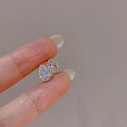 French Exquisite Small Zircon Water Droplet 925 Sterling Silver Plated 14K Gold Earrings for Women Wedding Party Jewelry - Touchy Style