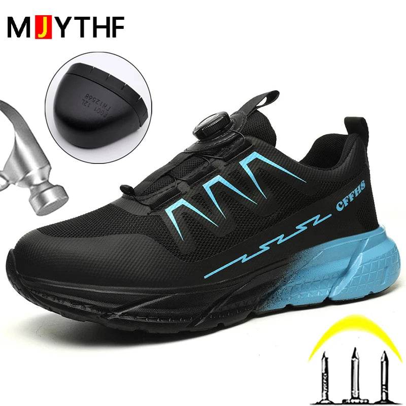 Rotating Buttons Work Safety Shoes For Women Men Steel Toe Shoes Puncture-Proof Women Work Sneakers Lightweight Protective Shoes - Touchy Style