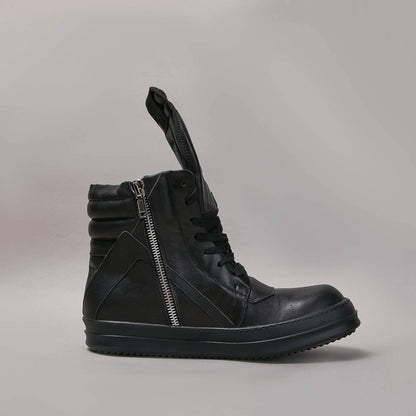 Dekherw Designer Men Shoe Leather Women Sneaker Casual Black Zip Ankle Boot Geobasket High Top Quality Flat Luxury Rome Trainer - Touchy Style