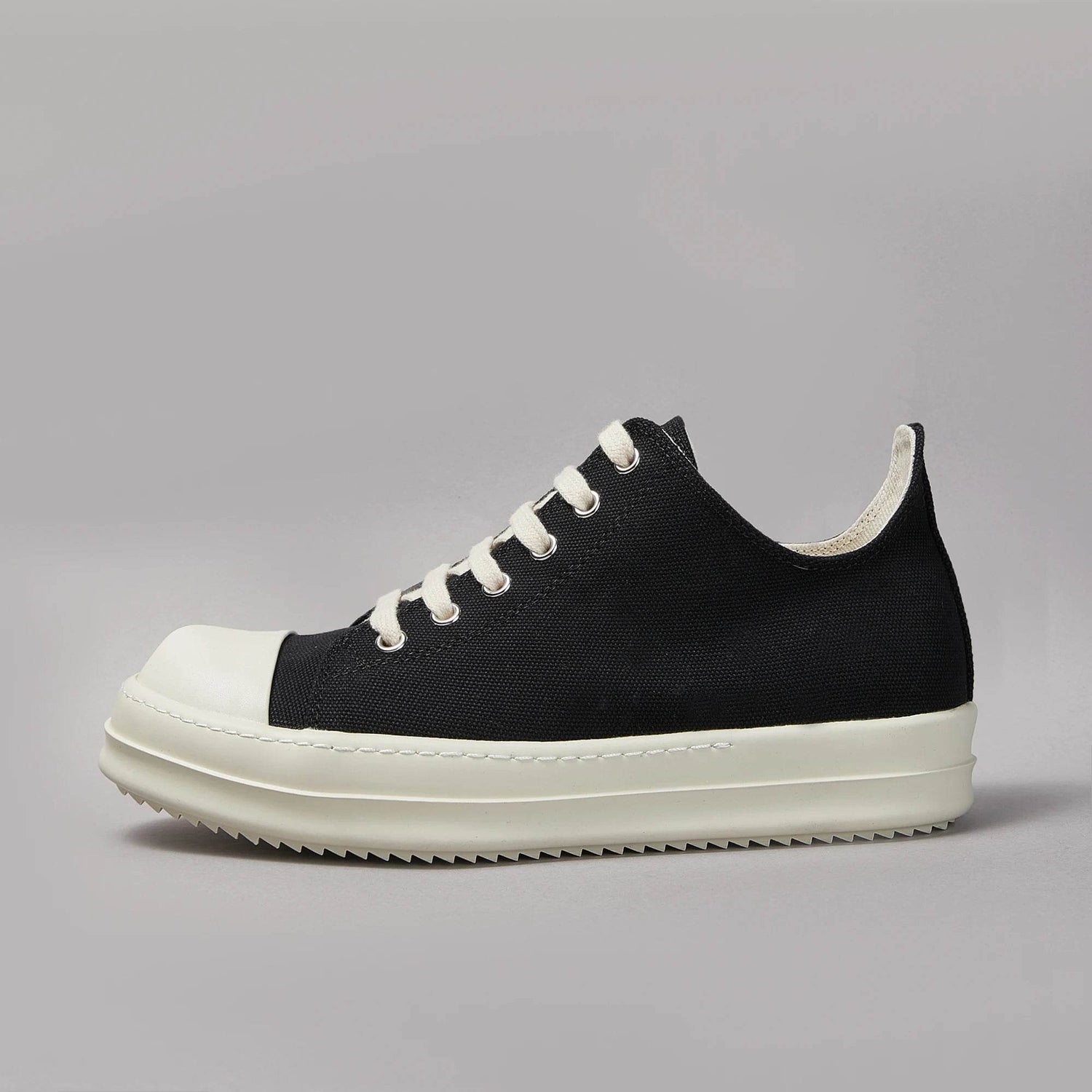 Brand Men Shoe Canvas Low Top Women Sneaker Classic Quality Round Black Lace Up Designer Luxury Thick-sole Casual Flat Shoe - Touchy Style