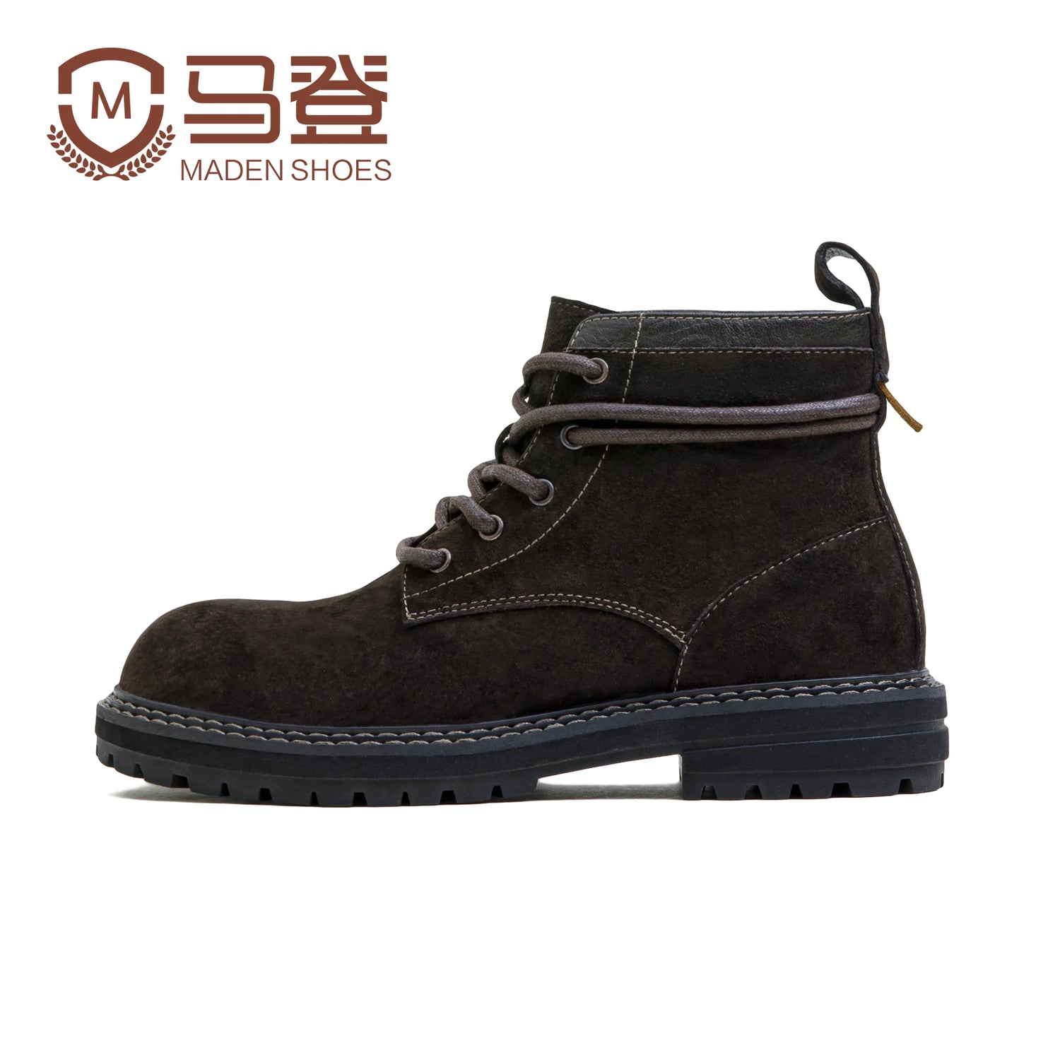 Maden Retro Brown Mid-top Boots Genuine Leather Breathable Casual Shoes for Men Fall and Winter Workwear Versatile Desert Boots