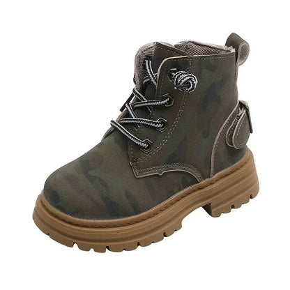 Handsome Children Combat Army Boots Spring Autumn Camouflage Outdoor Boots for Boys Girls School Student Hicking Shoes F09133 - Touchy Style