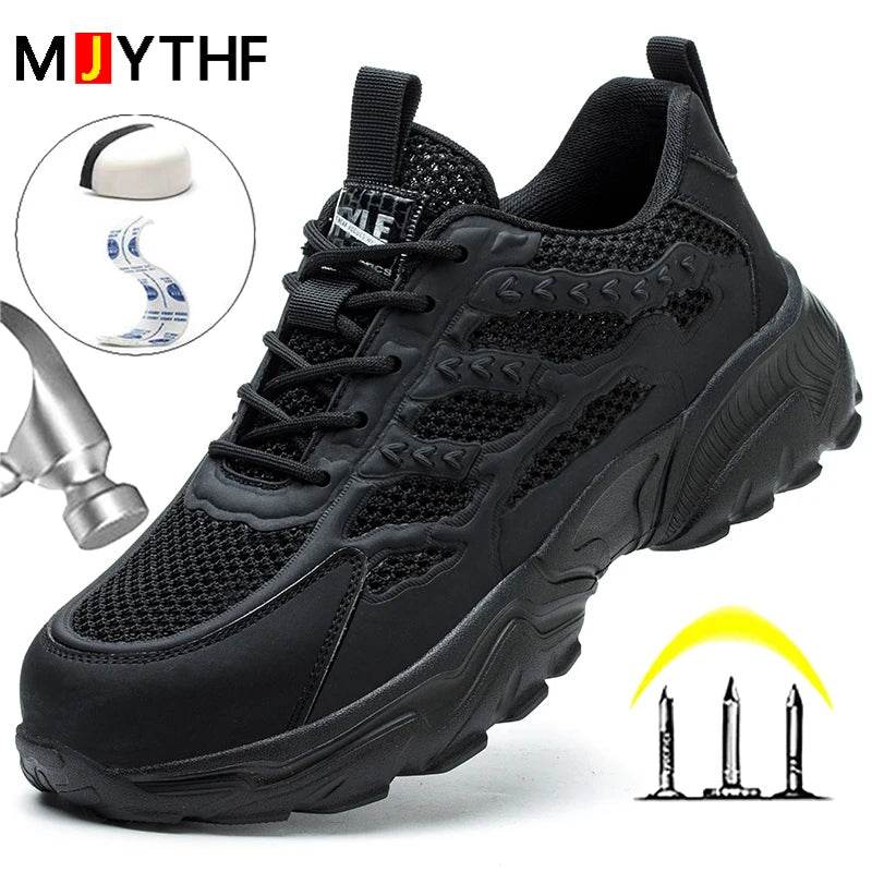Breathable Safety Shoes For Men Women Summer Work Shoes Sneakers Puncture-Proof Indestructible Shoes Protective Boots Security - Touchy Style