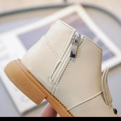 Cartoon Rabbit Baby Ankle Boots for Girls England Style Children Cute Bunny Winter Short Boots Low Heel Kids Girl Shoes G11073 - Touchy Style