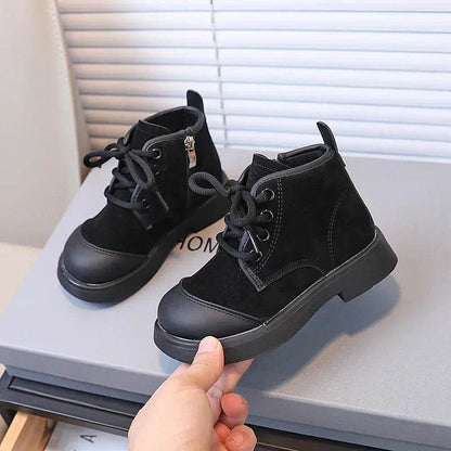 2024 New Girls Casual Shoes Non-slip Simple Children Fashion Boys Leather Boots Spring and Autumn New Kids Cotton Shoes Non-slip - Touchy Style