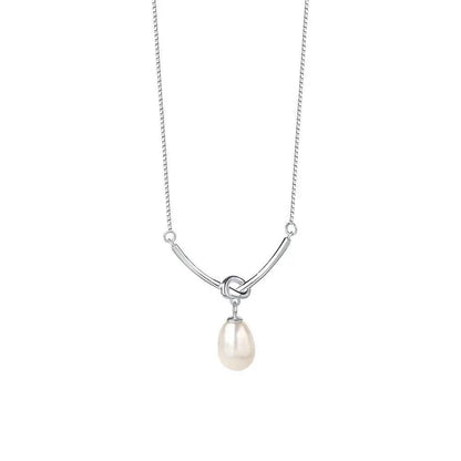 925 Sterling Silver French High Quality Freshwater Pearl Pendant Necklace for Women Temperament Wedding Jewelry Accessories - Touchy Style