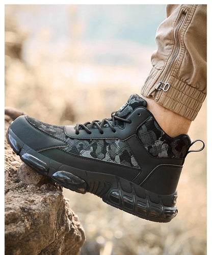 Camouflage Men Safety Shoes Quality Work Sneakers Air Cushion Men Protective Shoes Anti-smash Anti Puncture Work Boots Non-slip - Touchy Style
