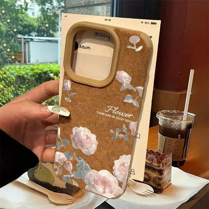 Cute Phone Cases For iPhone 11 12 13 Pro Max 14 15 16 Plus XS X XR 16 - Tulip Flower Pattern - Leather Bumper Cover - Touchy Style