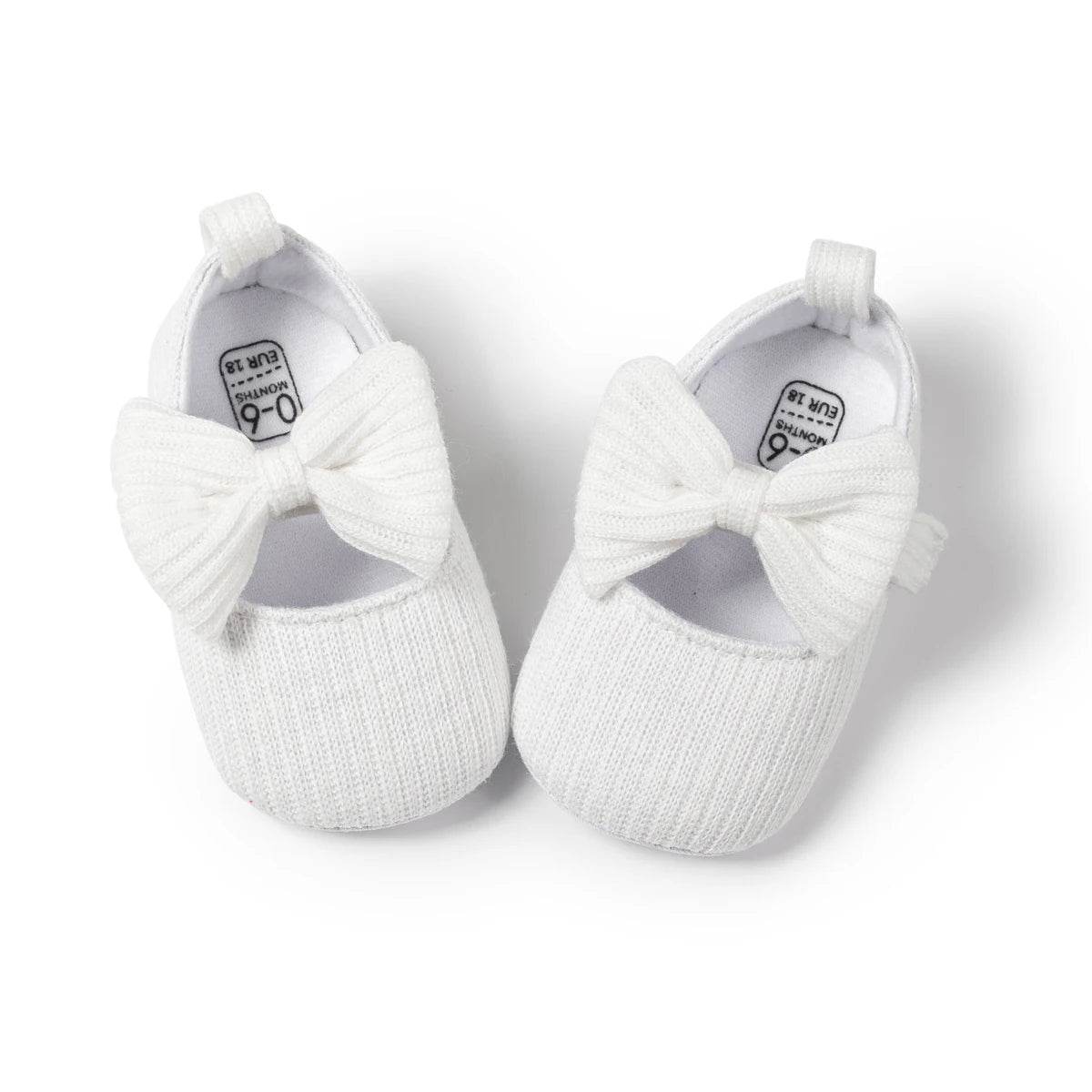KIDSUN Baby Shoes Newborn Girl Princess PU Toddler Shoes Bow Decor Rubber Sole Anti-Slip First Walker Shoes 0-18M - Touchy Style