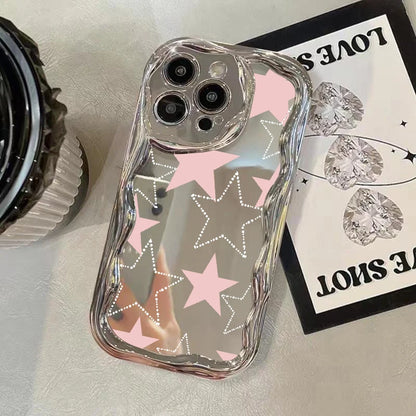 Cute Phone Cases For iPhone 11, 12 Pro, 13, 14 Pro Max, and 14 Plus - Plating Sliver, StarS, 3D Heart, Bow Keychain - TSP375