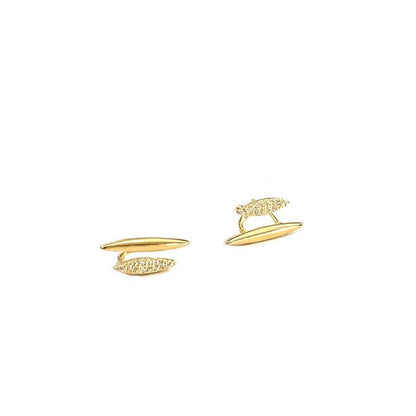 925 Sterling Silver Temperament Inlaid Zircon Double Layer Earrings for Women Gold Plated Statement Luxury Jewelry - Touchy Style