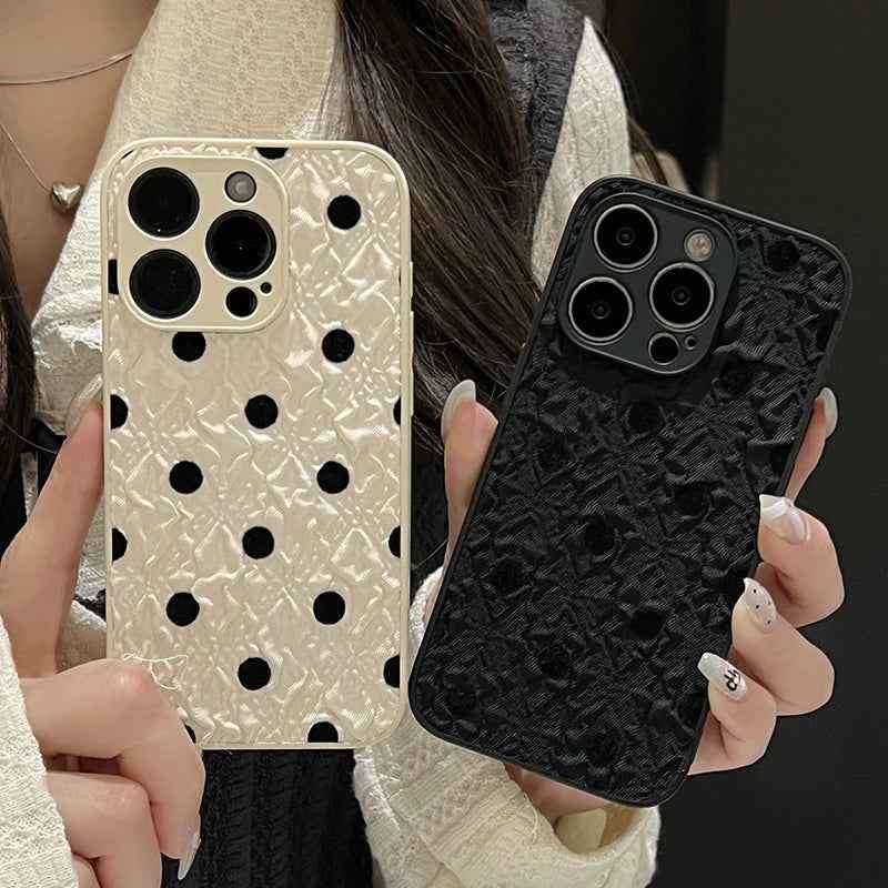 Cute Phone Cases For iPhone 16, 15, 14, 13, 12, or 11 Pro Max - Stylish Black Wavy Points - TSP494 - Touchy Style