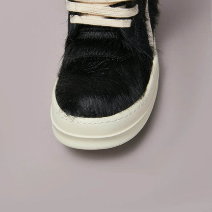 Outdoor Designer Casual Women Shoe Horse Fur Leather Men Sneaker Black Low Top Lace Up Quality Luxury Thick-sole Flat Shoe - Touchy Style