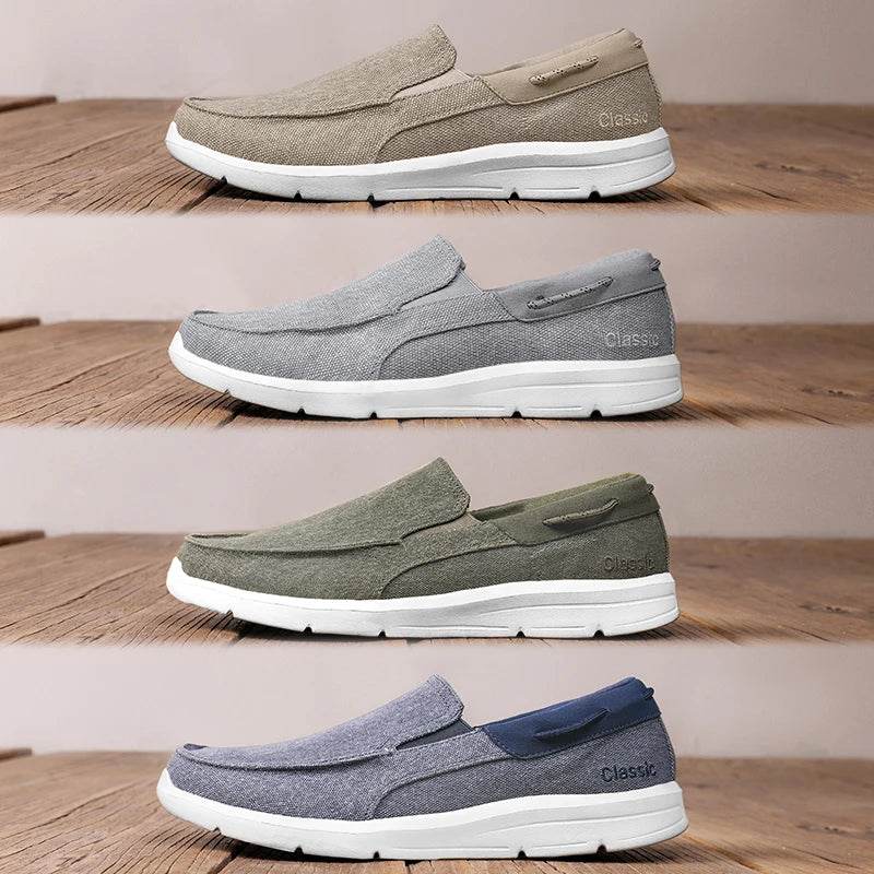New Summer Breathable Canvas Shoes Men Loafers Slip On Sneakers Fashion Casual Men Shoes Lightweight Flats Men Driving Zapatos - Touchy Style
