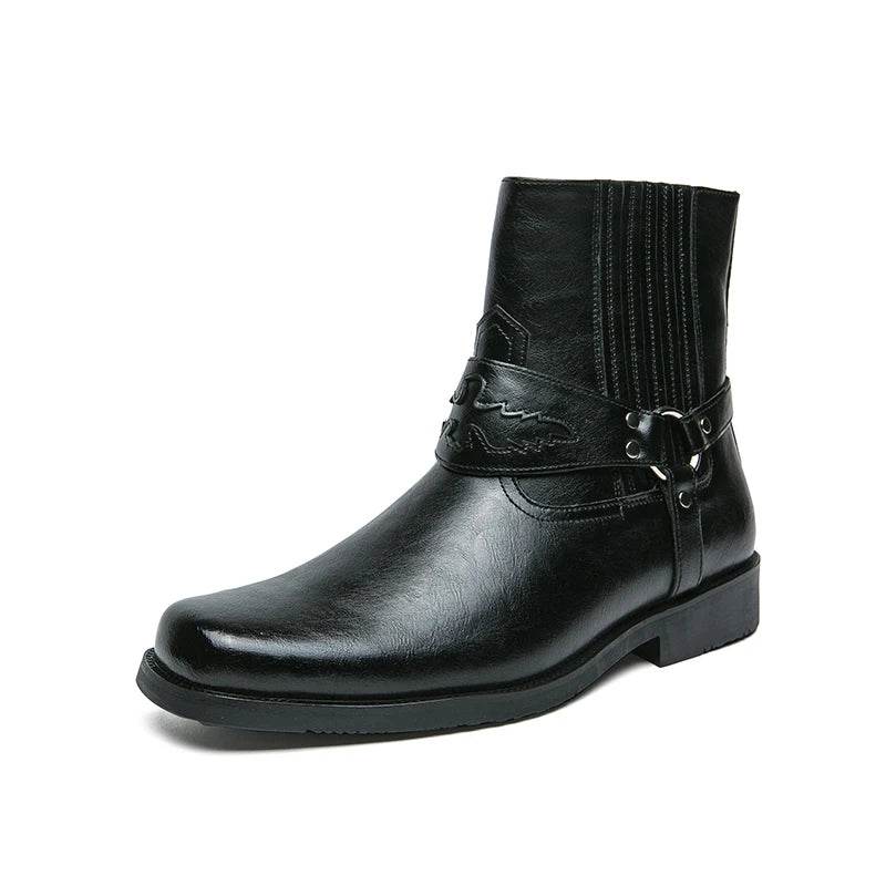 Genuine Leather Mens Chelsea Boots Brand Designer Dress Boots Men Fashion Casual Business Ankle Boots Slip on Business Footwear - Touchy Style