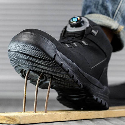 Rotating Buttons Work Boots Men Steel Toe Shoes Safety Boots Puncture-Proof Protective Shoes Waterproof Indestructible Shoes New - Touchy Style