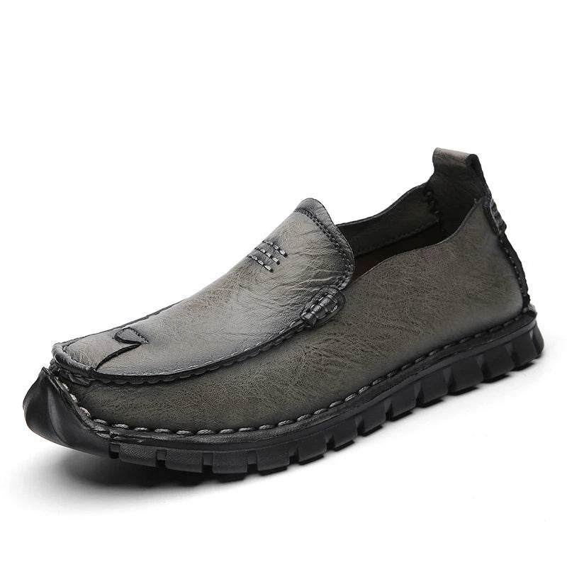 Genuine Leather Men Loafers Slip on Business Casual Leather Shoes Classic Soft Moccasins Breathable Men Flats Soft Driving Shoes - Touchy Style