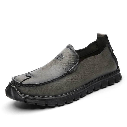Genuine Leather Men Loafers Slip on Business Casual Leather Shoes Classic Soft Moccasins Breathable Men Flats Soft Driving Shoes - Touchy Style