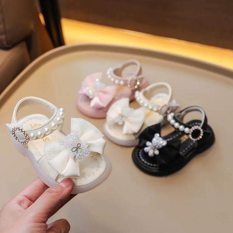 Leisure and Comfortable Baby Girl Sandals Kawaii Cartoon Bear Decos Summer Open Toe Sandals 1-4Y Girl Beach Shoes Toddler H05054 - Touchy Style