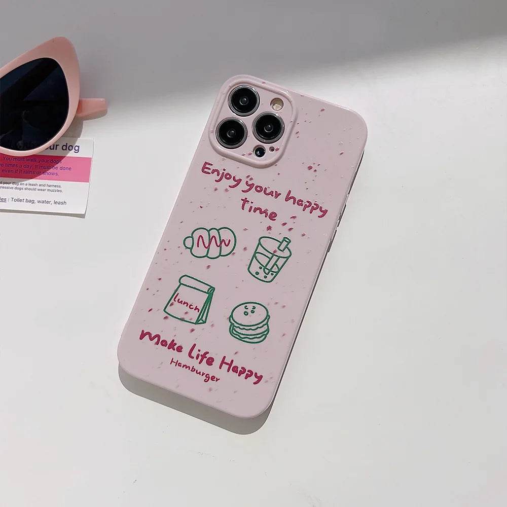 Cute Phone Cases For iPhone 16, 15, 14, 13, 12 Pro Max, 15 14 Plus - Coffee Toast Bread Dessert Art Cover - IC8480 - Touchy Style