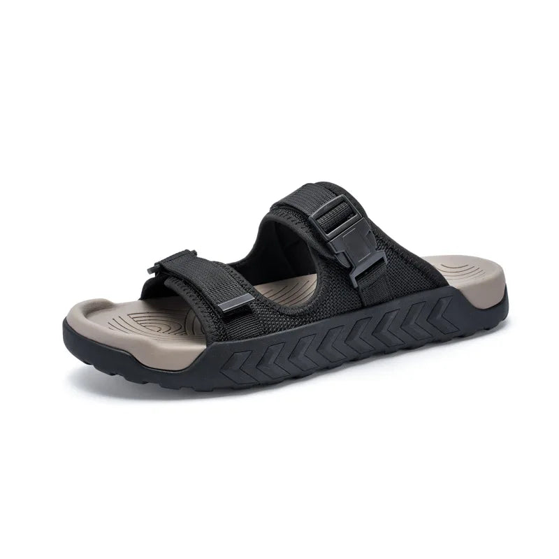 Street Style Men Sandals Fashion Summer Flats Soft Soled Anti Slip Beach Slippers New Casual Outwear Half Drag Wading Aqua Shoes