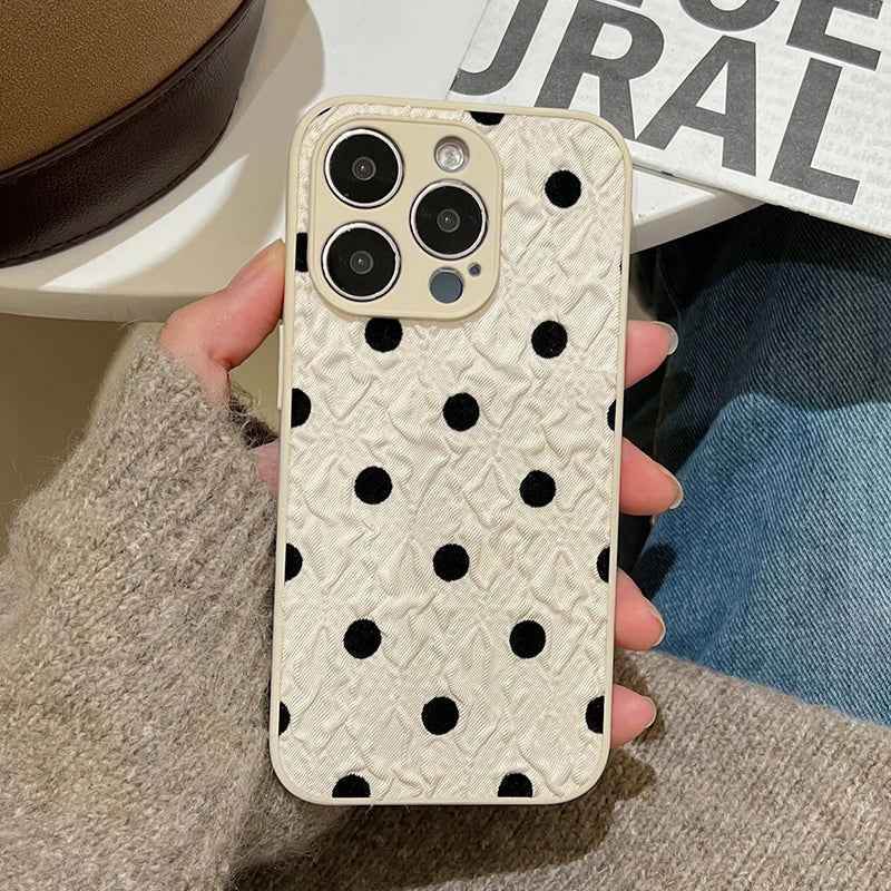 Cute Phone Cases For iPhone 16, 15, 14, 13, 12, or 11 Pro Max - Stylish Black Wavy Points - TSP494 - Touchy Style