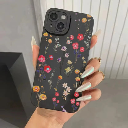 Summer Minimalist Fresh Style Phone Case For iPhone 16 Pro Max 11 12 13 14 15 16E XS XR 7 8 Plus Shockproof Silicone Soft Cove