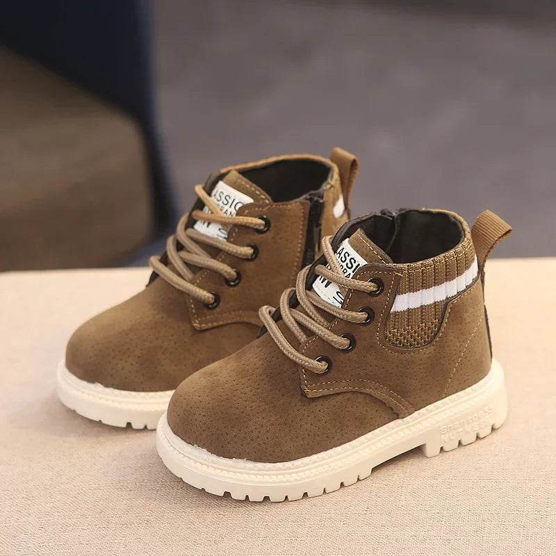 2 Style Inside Material Plush Kids Winter Boots Cotton Fabric Spring Autumn Children Shoes Baby Toddler Boys Girls Boots C10012 - Touchy Style