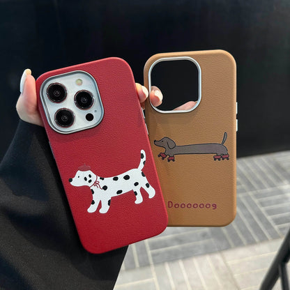 Cute Phone Cases For iPhone 16, 15, 14, 13 Pro Max - Lovely Dogs Pattern - Leather Chic Cover - PC5420 - Touchy Style