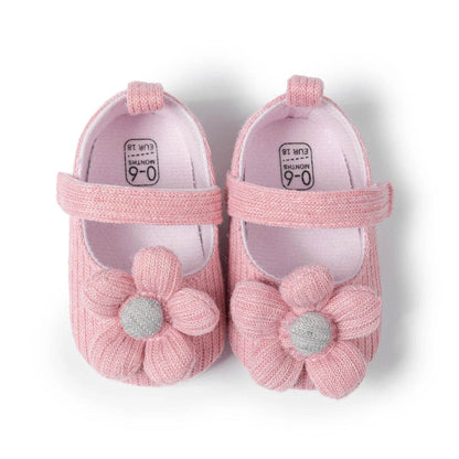 KIDSUN Baby Shoes Newborn Girl Princess PU Toddler Shoes Bow Decor Rubber Sole Anti-Slip First Walker Shoes 0-18M - Touchy Style