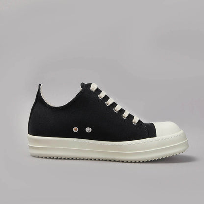 Brand Men Shoe Canvas Low Top Women Sneaker Classic Quality Round Black Lace Up Designer Luxury Thick-sole Casual Flat Shoe - Touchy Style