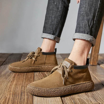 Men Shoes 2024 High Top Sneakers Casual Shoes Fashion Mens Tooling Shoes Retro High Quality Genuine Leather Men Shoes Elegantes - Touchy Style