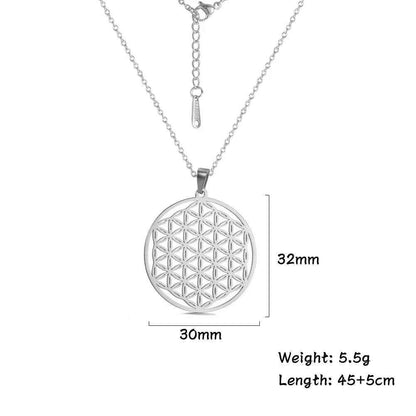 Necklaces Charm Jewelry - Stainless Steel Chain - Flower of Life - CJ0141 - Touchy Style