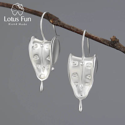 Lotus Fun Eternity of Memory 18K Gold Clock Shape Love Forever Dangle Earrings for Women 925 Sterling Silver Luxury Fine Jewelry - Touchy Style