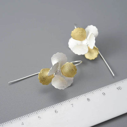 Lotus Fun Long Hanging Unusual Elegant Flower Dangle Earrings for Women Gift Real 925 Sterling Silver Party Luxury Fine Jewelry - Touchy Style